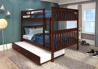 Craftsman Brown Full-over-Full Bunk Bed with Trundle