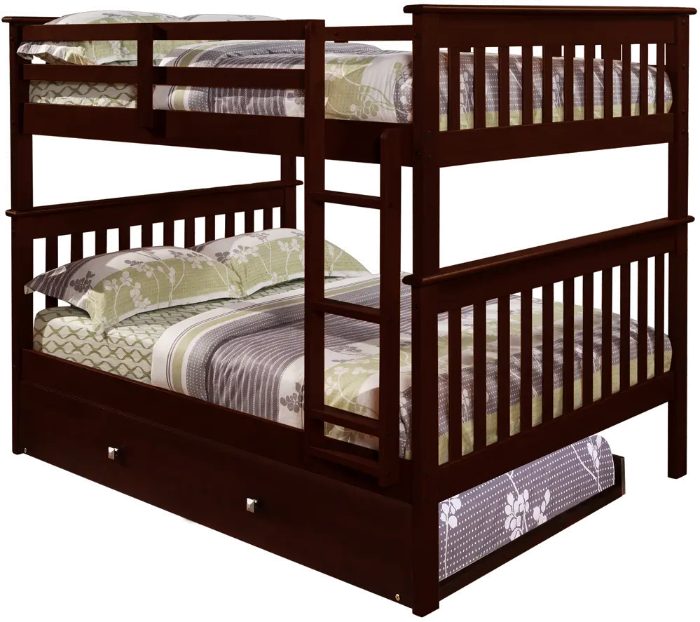 Craftsman Brown Full-over-Full Bunk Bed with Trundle-2