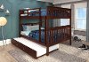 Dark Brown Full-over-Full Bunk Bed with Trundle - Craftsman