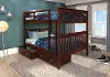 Dark Brown Full-over-Full Bunk Bed with Storage - Craftsman