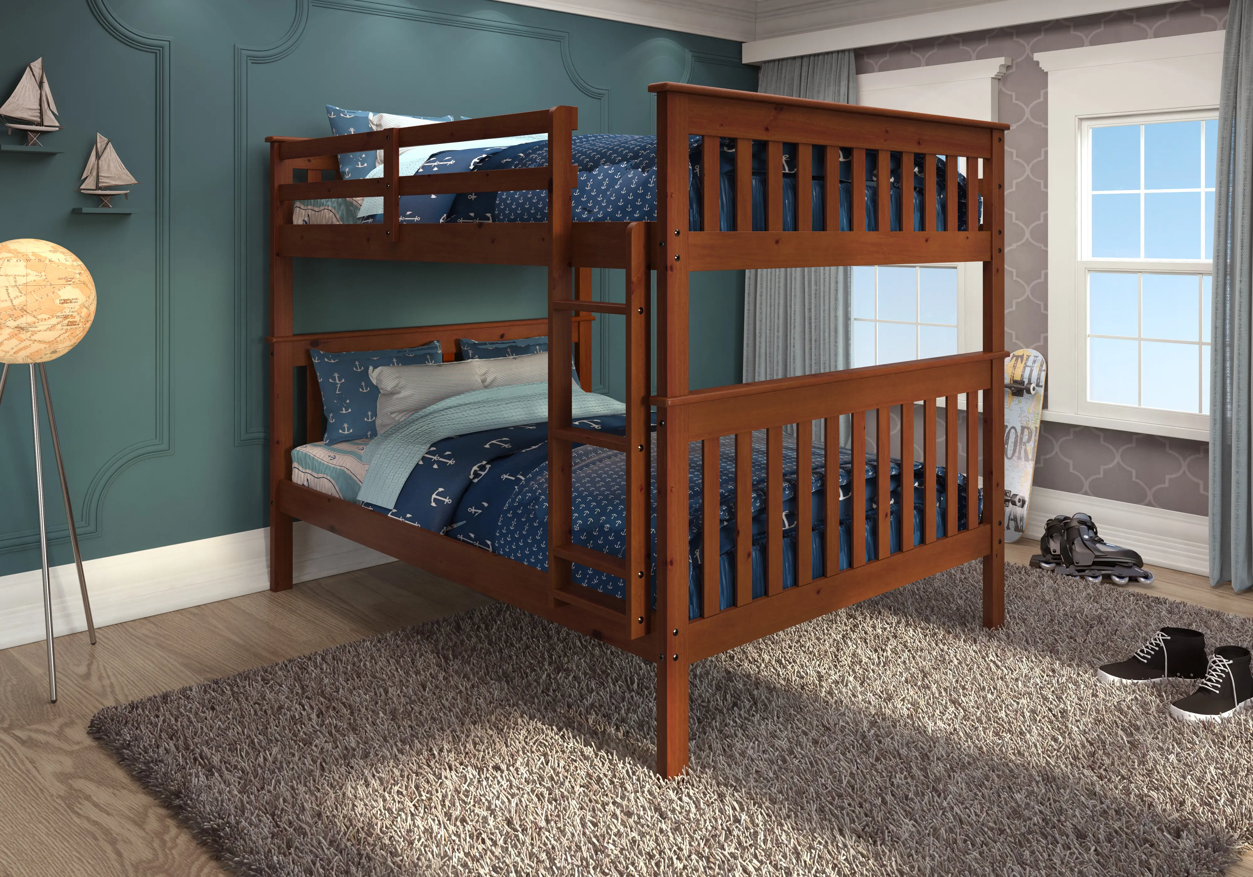 Espresso Brown Full-over-Full Bunk Bed - Craftsman-1