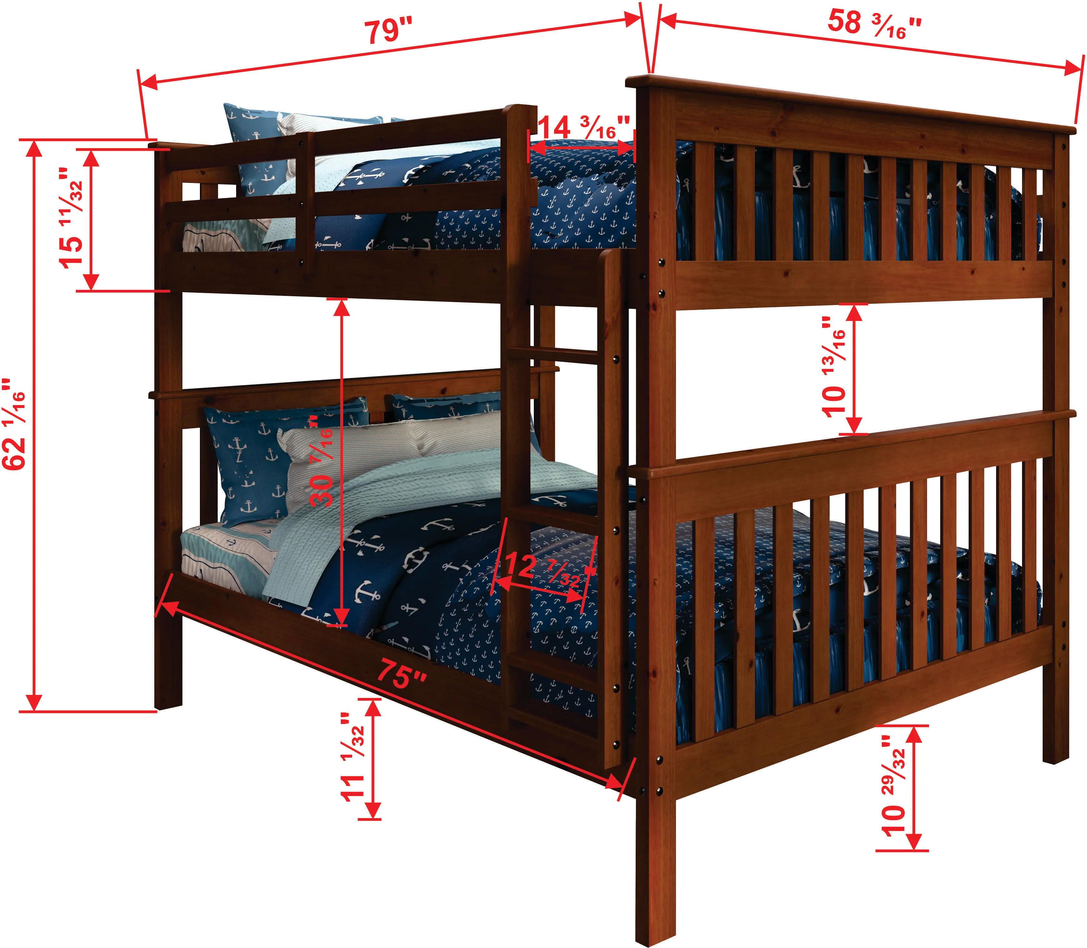 Espresso Brown Full-over-Full Bunk Bed - Craftsman-3