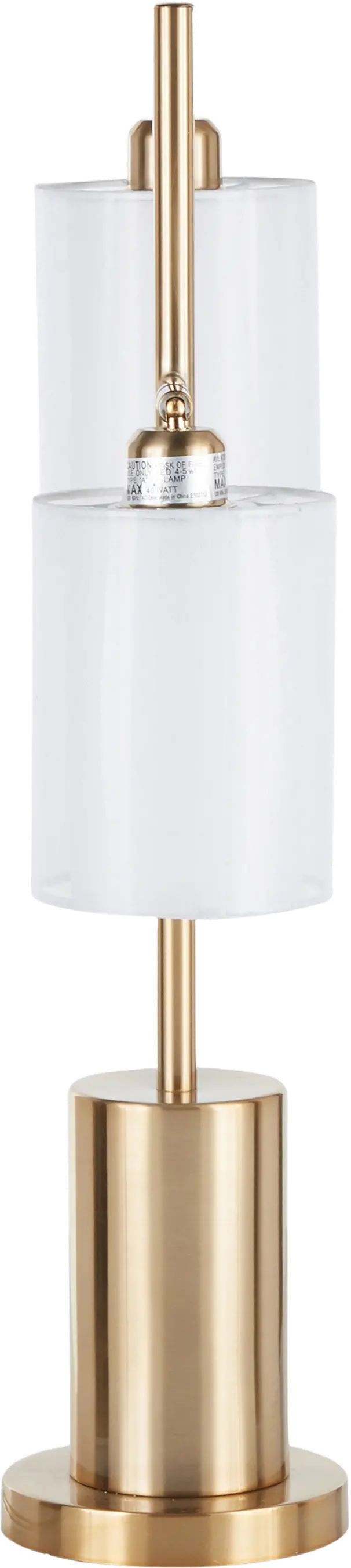 L-CANNESTB AUW Contemporary Gold Metal Table Lamp with White Shades - Cannes-2