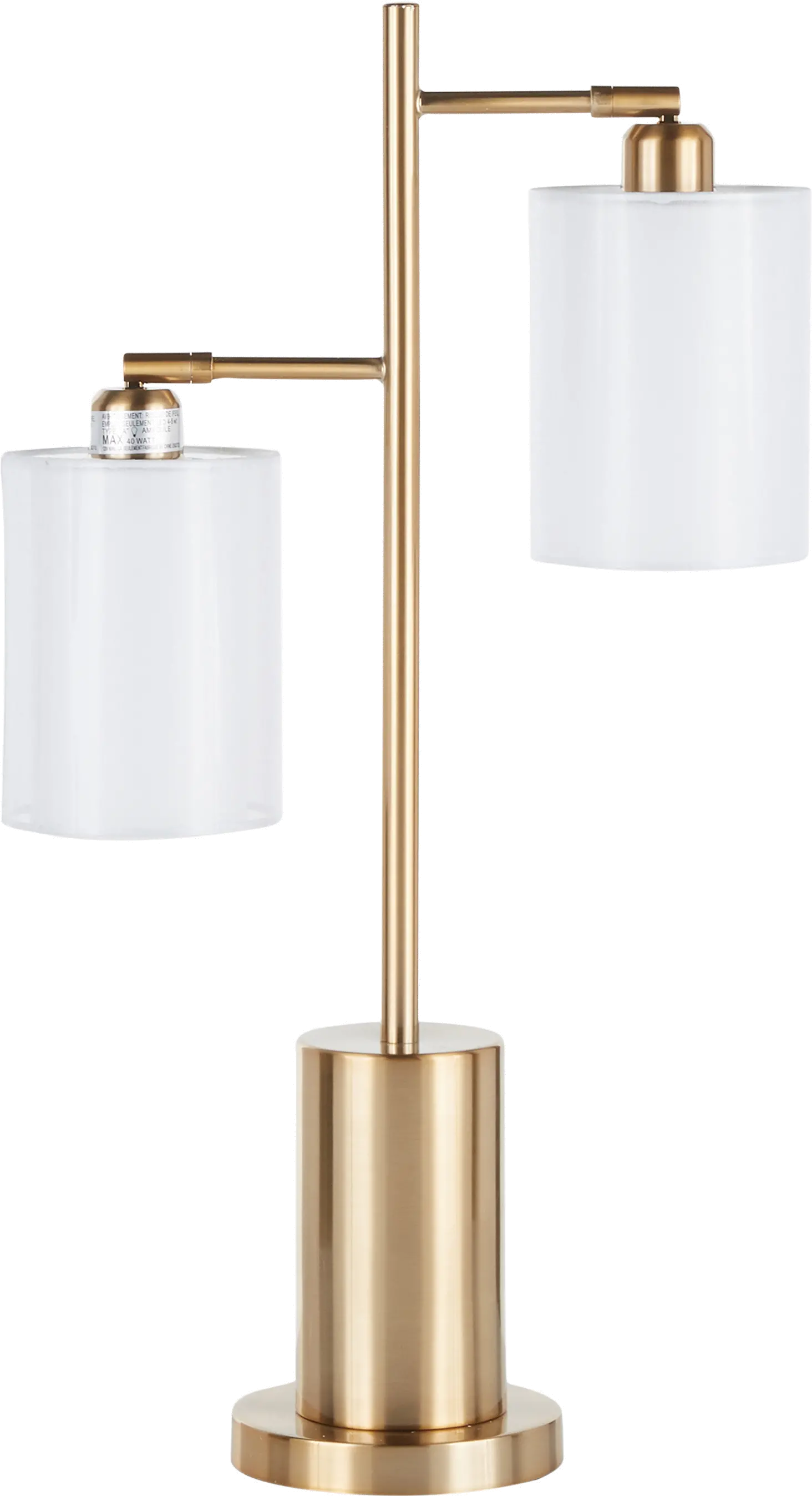 L-CANNESTB AUW Contemporary Gold Metal Table Lamp with White Shades - Cannes-3
