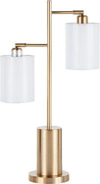 L-CANNESTB AUW Contemporary Gold Metal Table Lamp with White Shades - Cannes-3