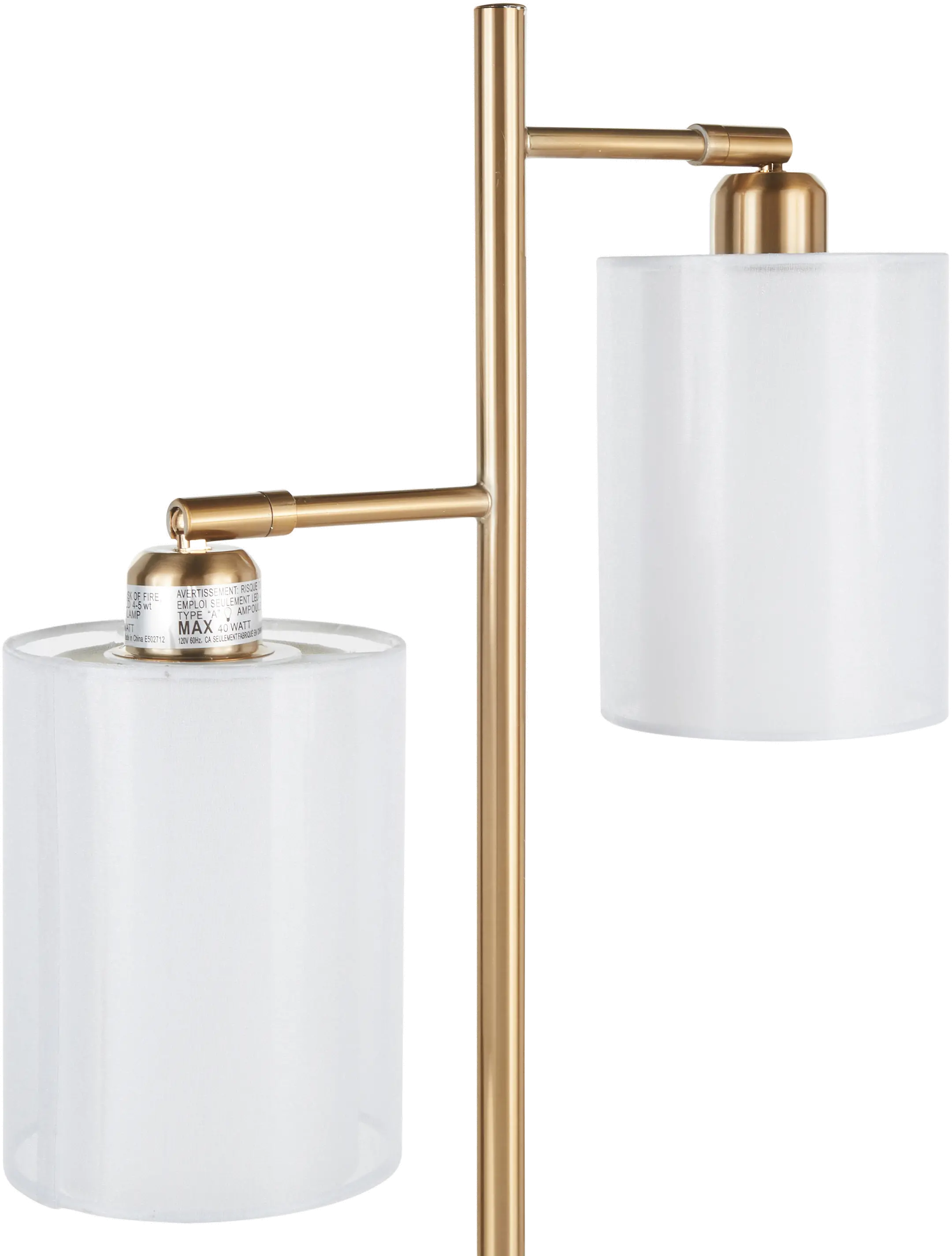 L-CANNESTB AUW Contemporary Gold Metal Table Lamp with White Shades - Cannes-4