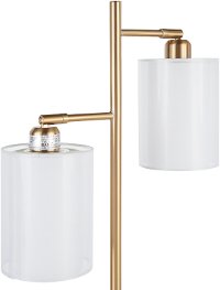 L-CANNESTB AUW Contemporary Gold Metal Table Lamp with White Shades - Cannes-4