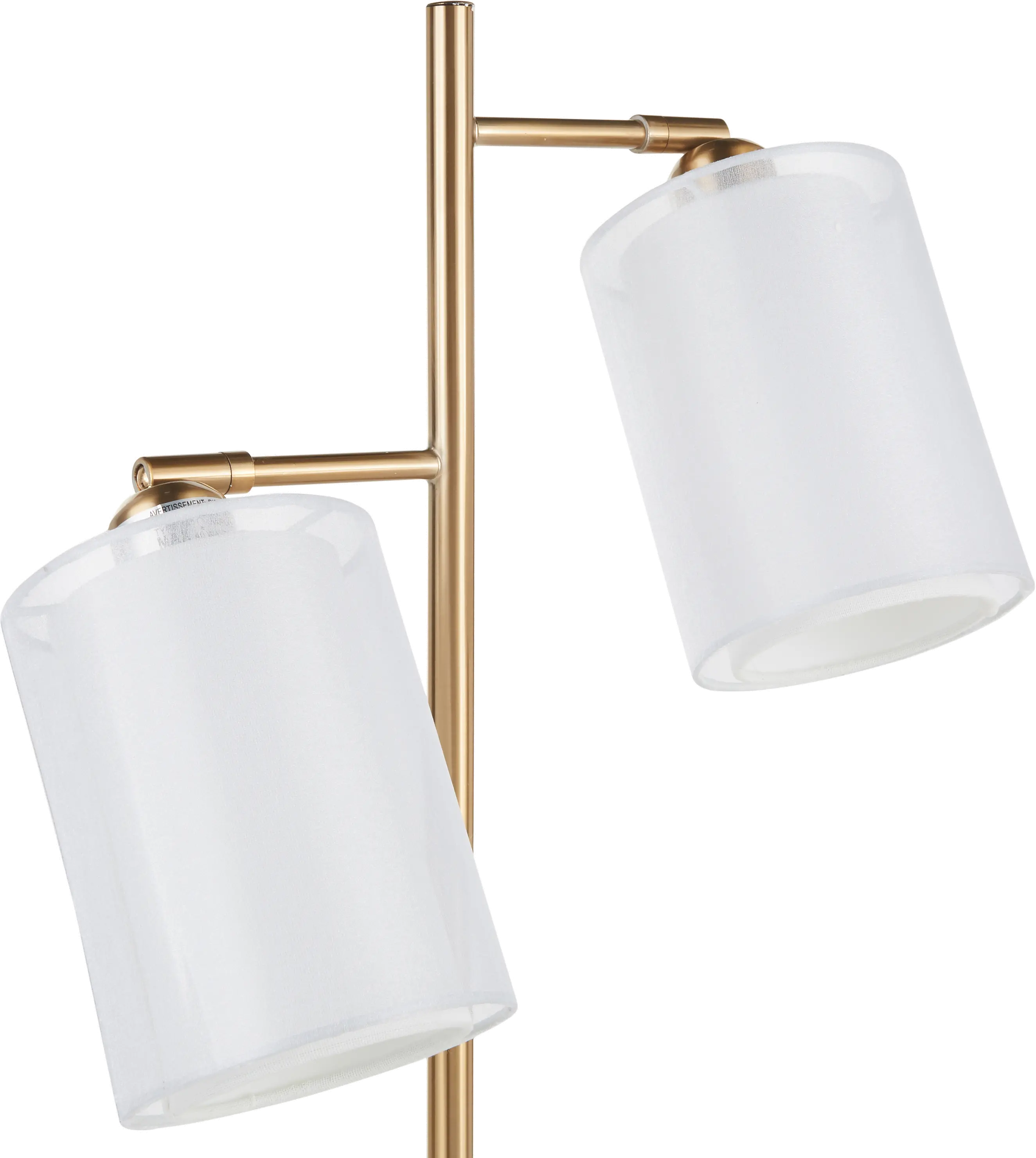L-CANNESTB AUW Contemporary Gold Metal Table Lamp with White Shades - Cannes-5