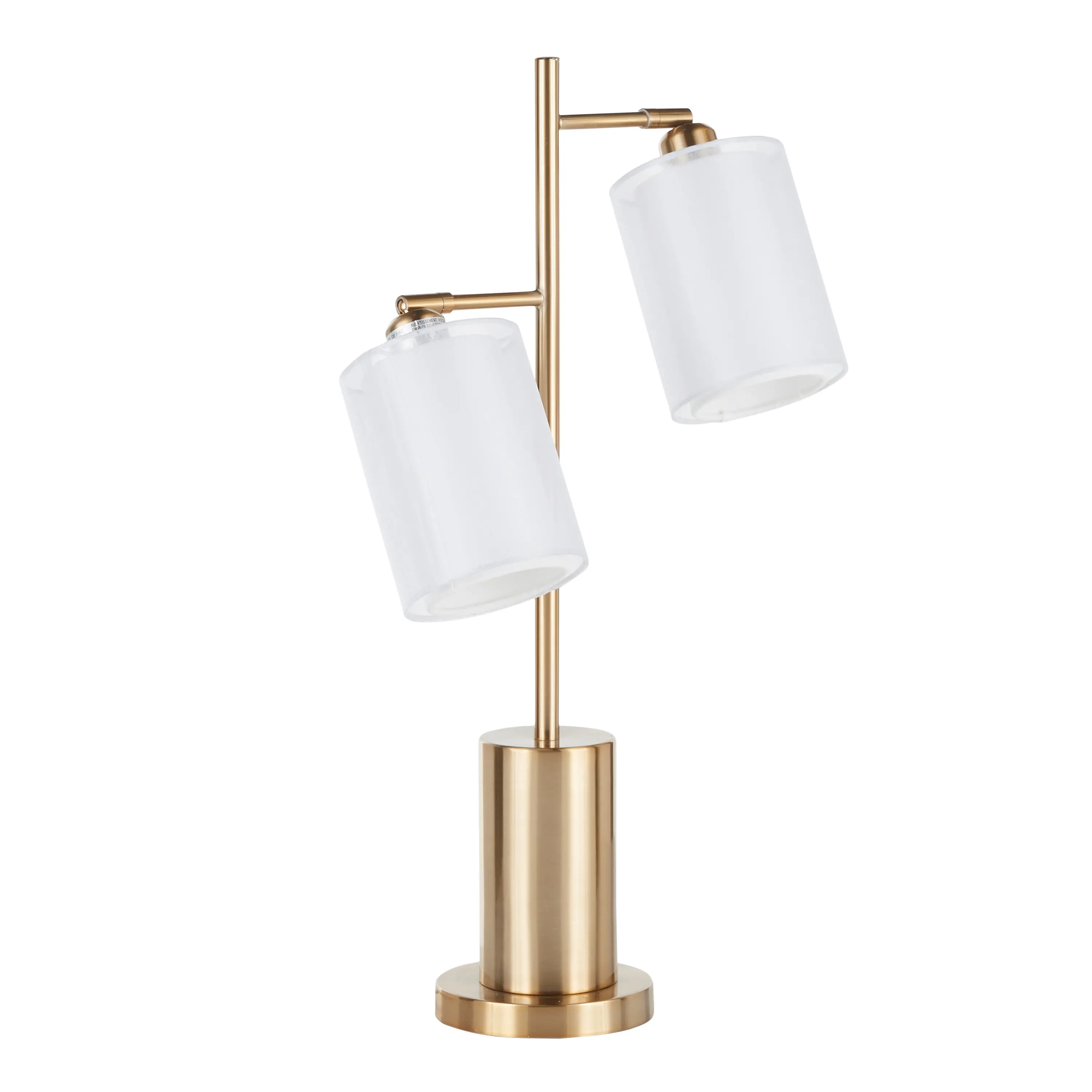 L-CANNESTB AUW Contemporary Gold Metal Table Lamp with White Shades - Cannes-8
