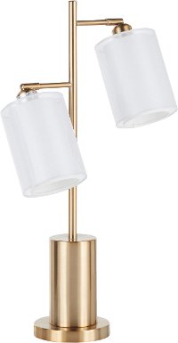L-CANNESTB AUW Contemporary Gold Metal Table Lamp with White Shades - Cannes-8