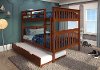 Espresso Brown Full-over-Full Bunk Bed with Trundle - Craftsman