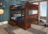 Espresso Brown Full-over-Full Bunk Bed with Storage - Craftsman