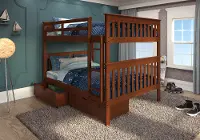 Espresso Brown Full-over-Full Bunk Bed with Storage - Craftsman