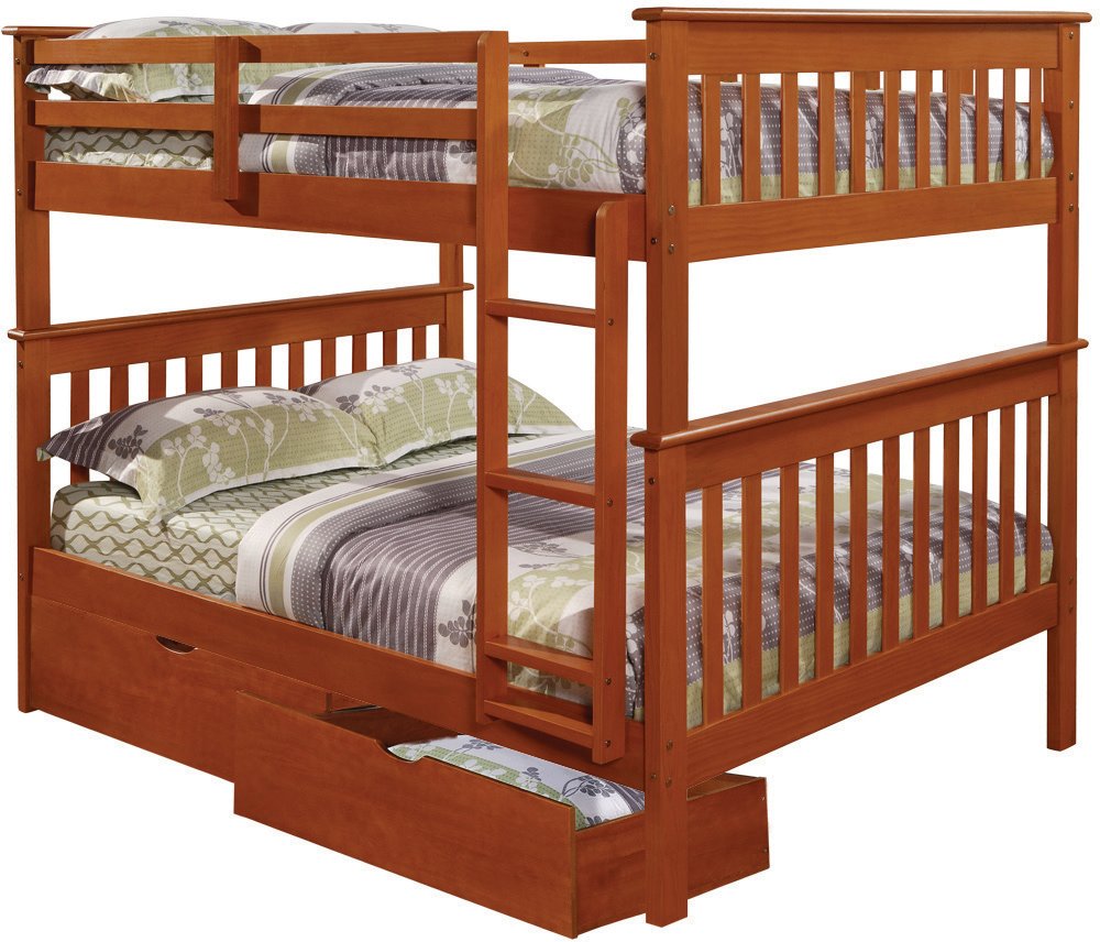 Espresso Brown Full-over-Full Bunk Bed with Storage - Craftsman-2