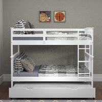 Mission White Full-over-Full Bunk Bed with Trundle - Craftsman