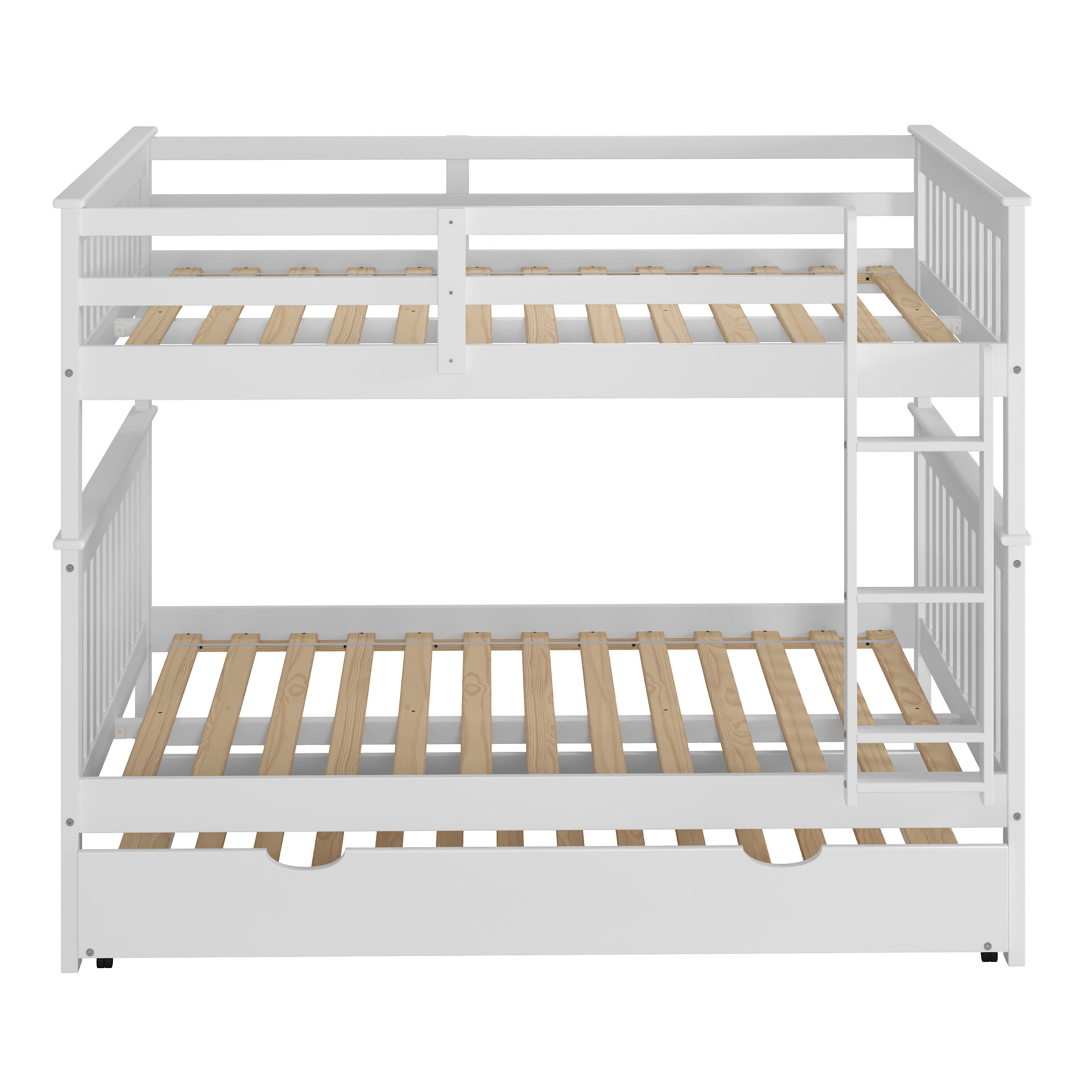 Mission White Full-over-Full Bunk Bed with Trundle - Craftsman-4