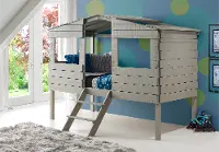 Rustic Gray Twin Loft Bed - Treehouse