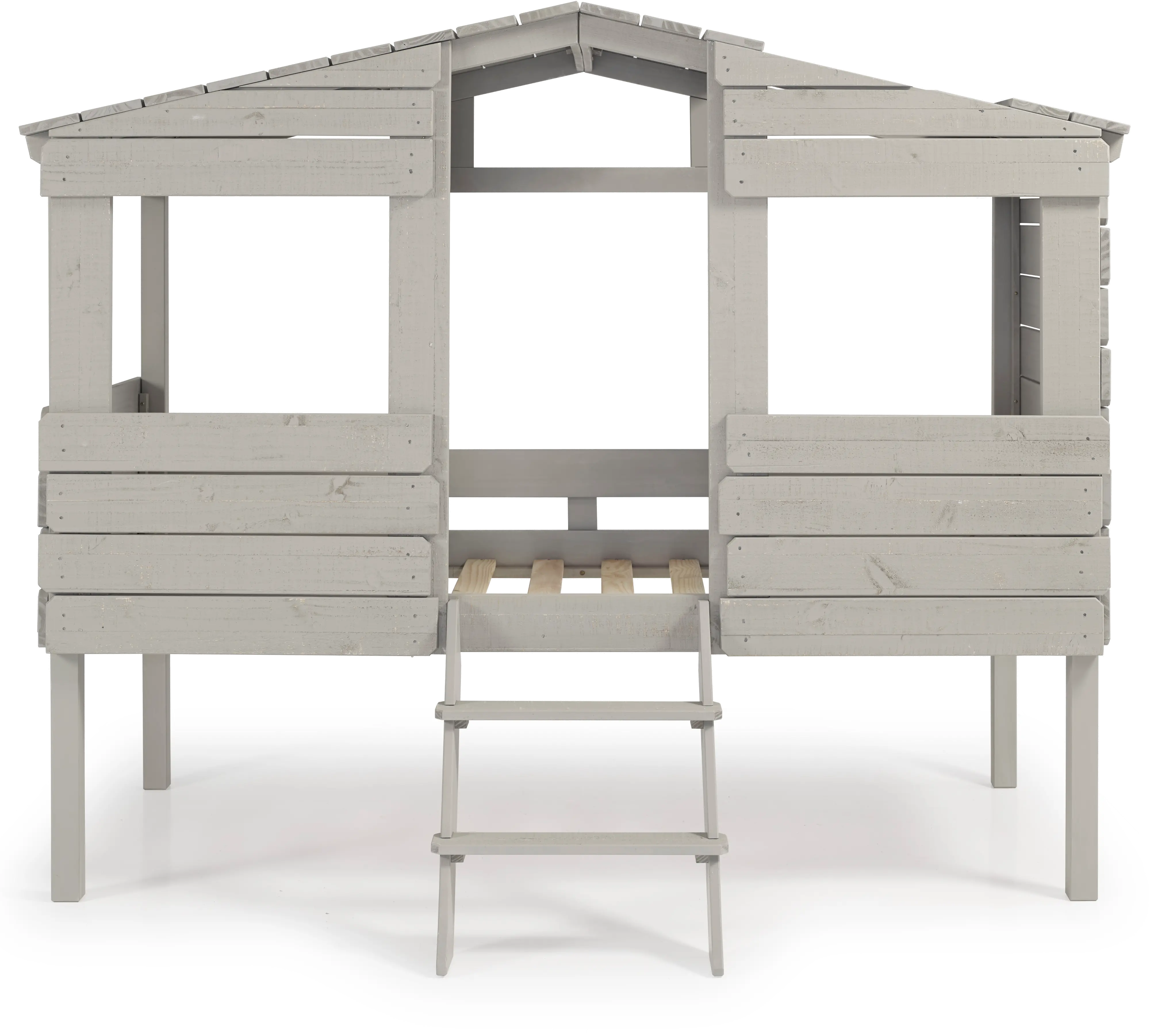 Rustic Gray Twin Loft Bed - Treehouse-2