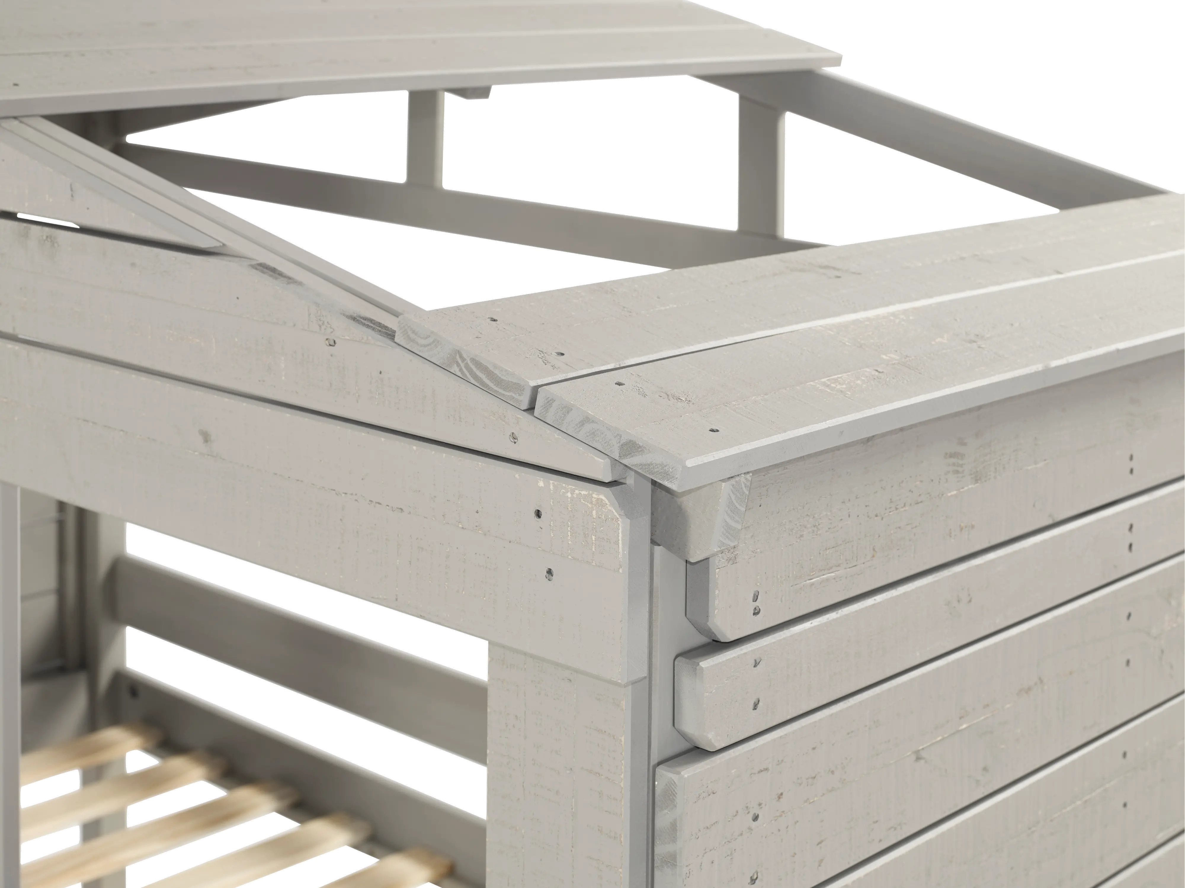 Rustic Gray Twin Loft Bed - Treehouse-4