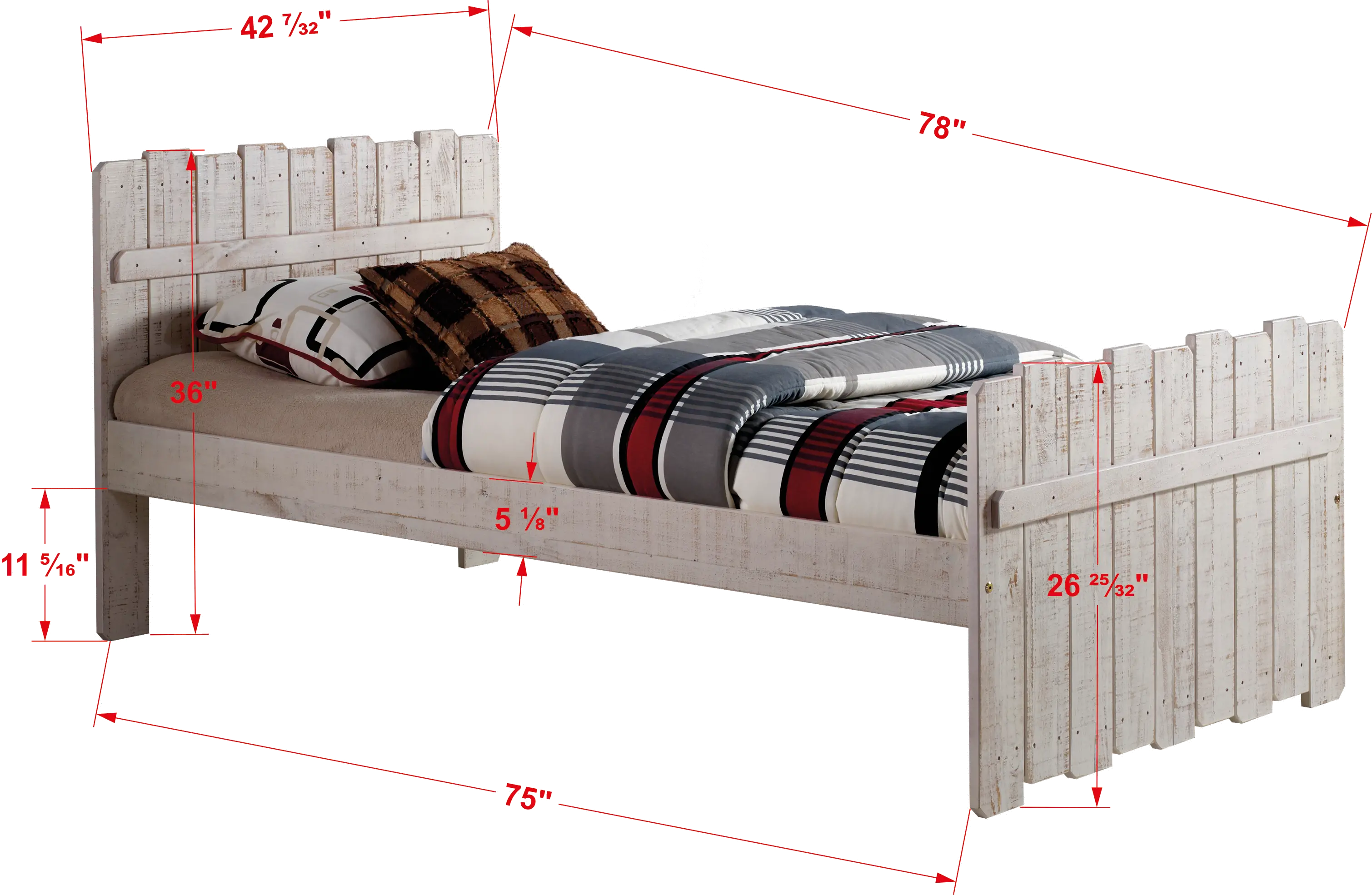 Rustic Sand Twin Bed - Treehouse-6