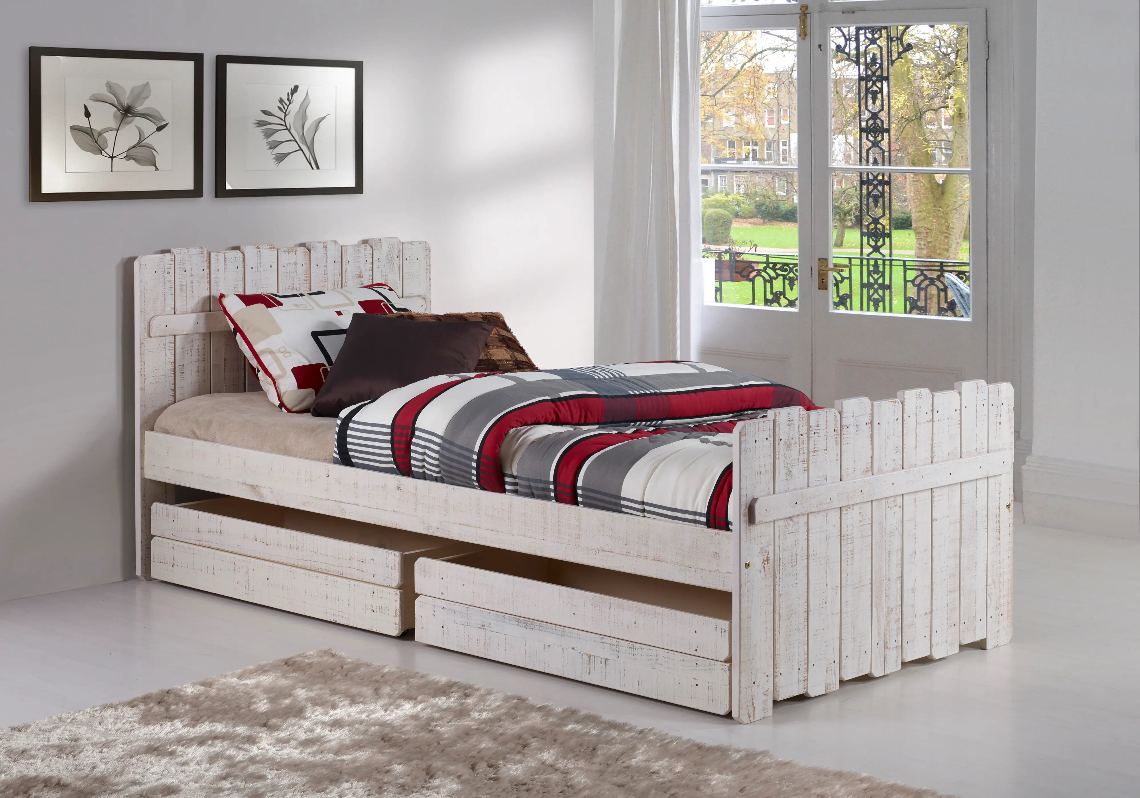 Rustic Sand Twin Storage Bed - Treehouse-1