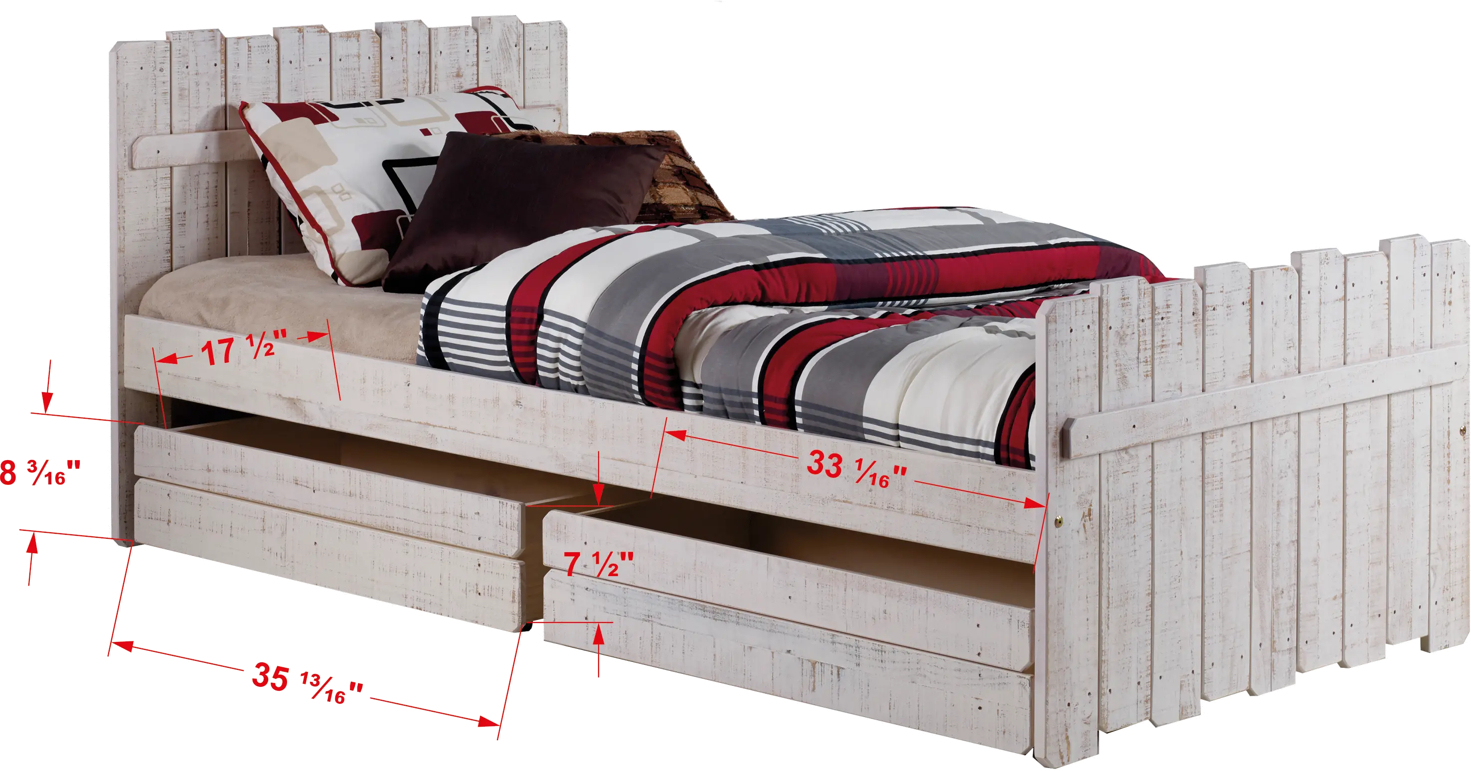 Rustic Sand Twin Storage Bed - Treehouse-6