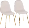 CH-PEBBLE AUBG2 Contemporary Beige and Gold Dining Room Chair (Set of 2) - Pebble