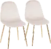 CH-PEBBLE AUVCR2 Contemporary Cream and Gold Dining Room Chair (Set of 2) - Pebble