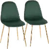 CH-PEBBLE AUVGN2 Contemporary Green and Gold Dining Room Chair (Set of 2) - Pebble