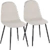 CH-PEBBLE BKBG2 Contemporary Beige and Black Dining Room Chair (Set of 2) - Pebble