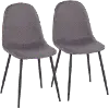 CH-PEBBLE BKCHAR2 Contemporary Gray and Black Dining Room Chair (Set of 2) - Pebble