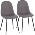 CH-PEBBLE BKCHAR2 Contemporary Gray and Black Dining Room Chair (Set of 2) - Pebble
