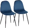 CH-PEBBLE BKVBU2 Contemporary Blue and Black Dining Room Chair (Set of 2) - Pebble
