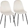 CH-PEBBLE BKVCR2 Contemporary Cream and Black Dining Room Chair (Set of 2) - Pebble