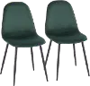 CH-PEBBLE BKVGN2 Pebble Green and Black Dining Room Chair (Set of 2)