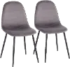 CH-PEBBLE BKVGY2 Contemporary Gray and Black Dining Room Chair (Set of 2) - Pebble