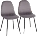 CH-PEBBLE BKVGY2 Contemporary Gray and Black Dining Room Chair (Set of 2) - Pebble