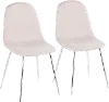 CH-PEBBLE SVBG2 Contemporary Beige and Chrome Dining Room Chair (Set of 2) - Pebble
