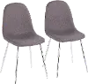 CH-PEBBLE SVCHAR2 Contemporary Gray and Chrome Dining Room Chair (Set of 2) - Pebble