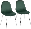 CH-PEBBLE SVVGN2 Contemporary Green and Chrome Dining Room Chair (Set of 2) - Pebble