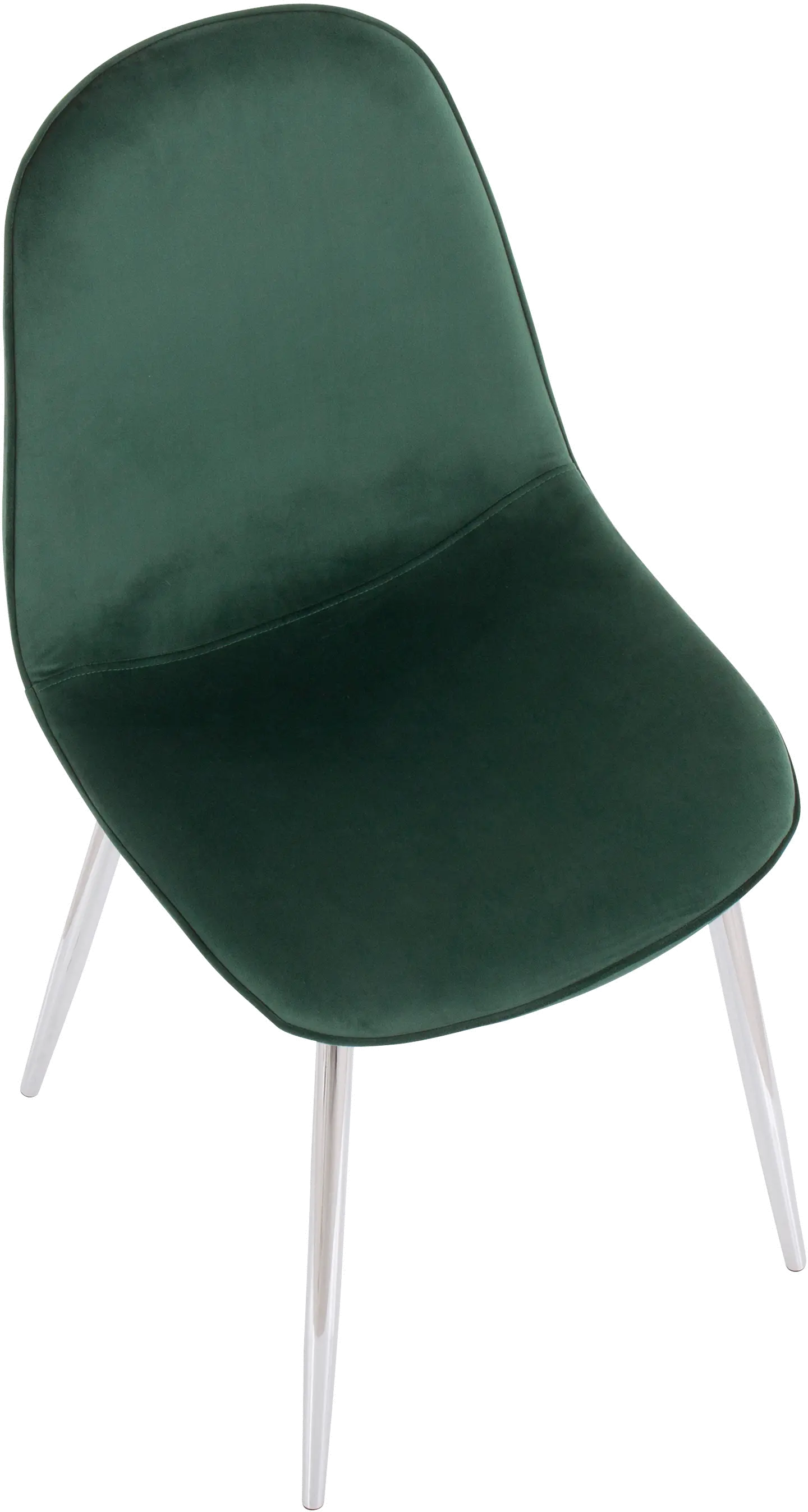 CH-PEBBLE SVVGN2 Contemporary Green and Chrome Dining Room Chair (Set of 2) - Pebble-5