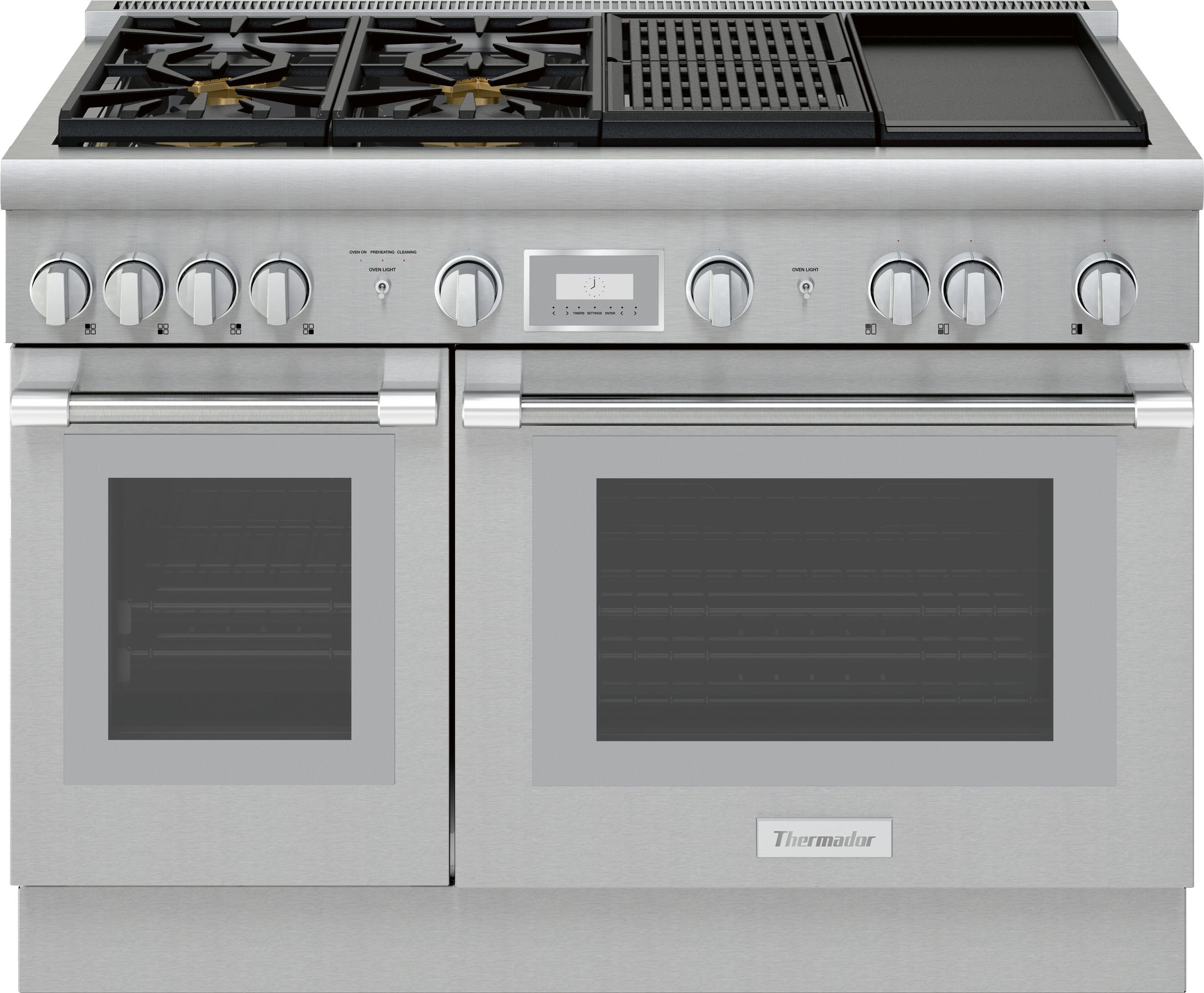 PRD484WCHU Thermador Dual Fuel Pro Harmony Smart Range with Double Oven - 48 Inch, Stainless Steel-1