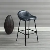 Braylon Navy Blue Upholstered Bar Stool