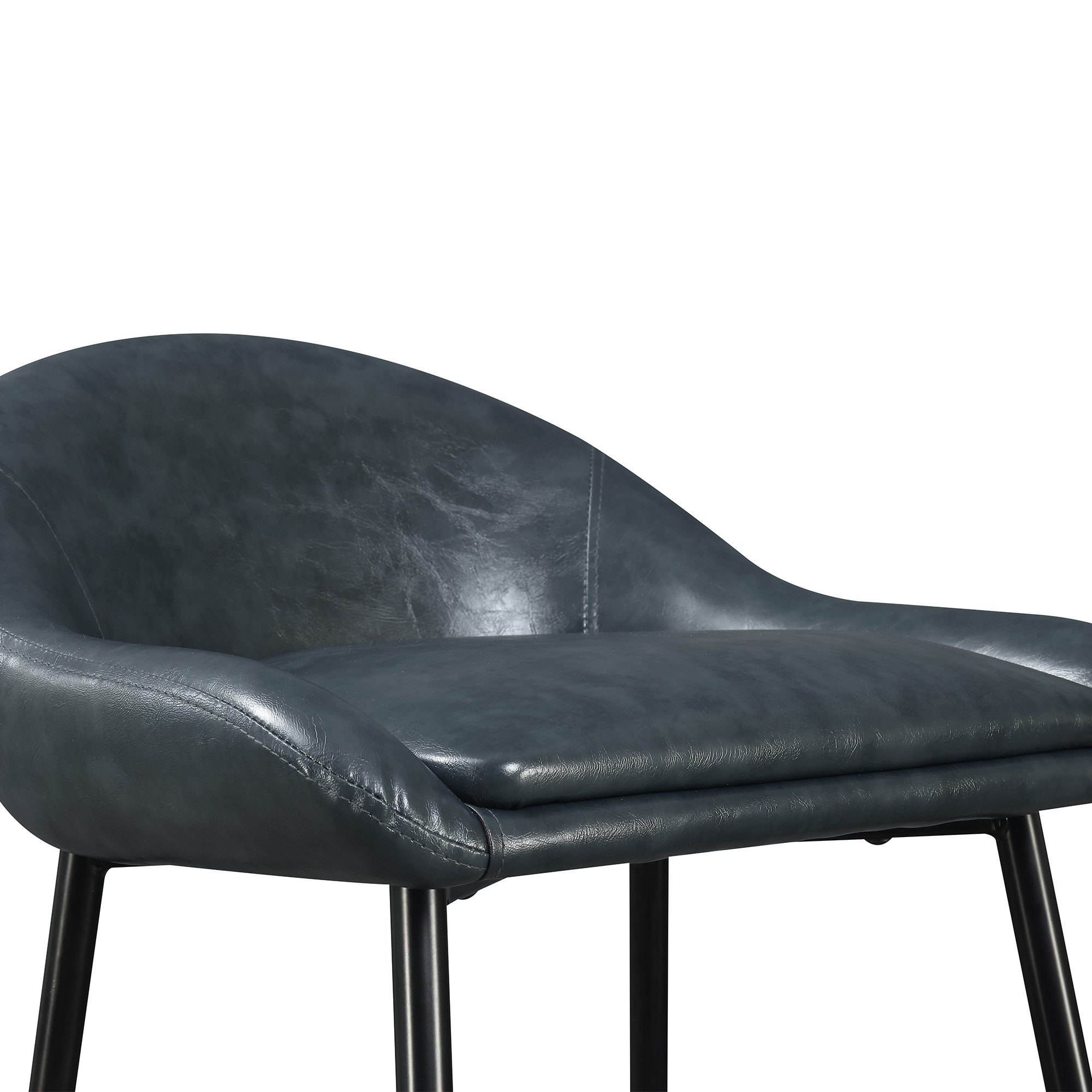 Navy Blue Upholstered Bar Stool - Braylon-13