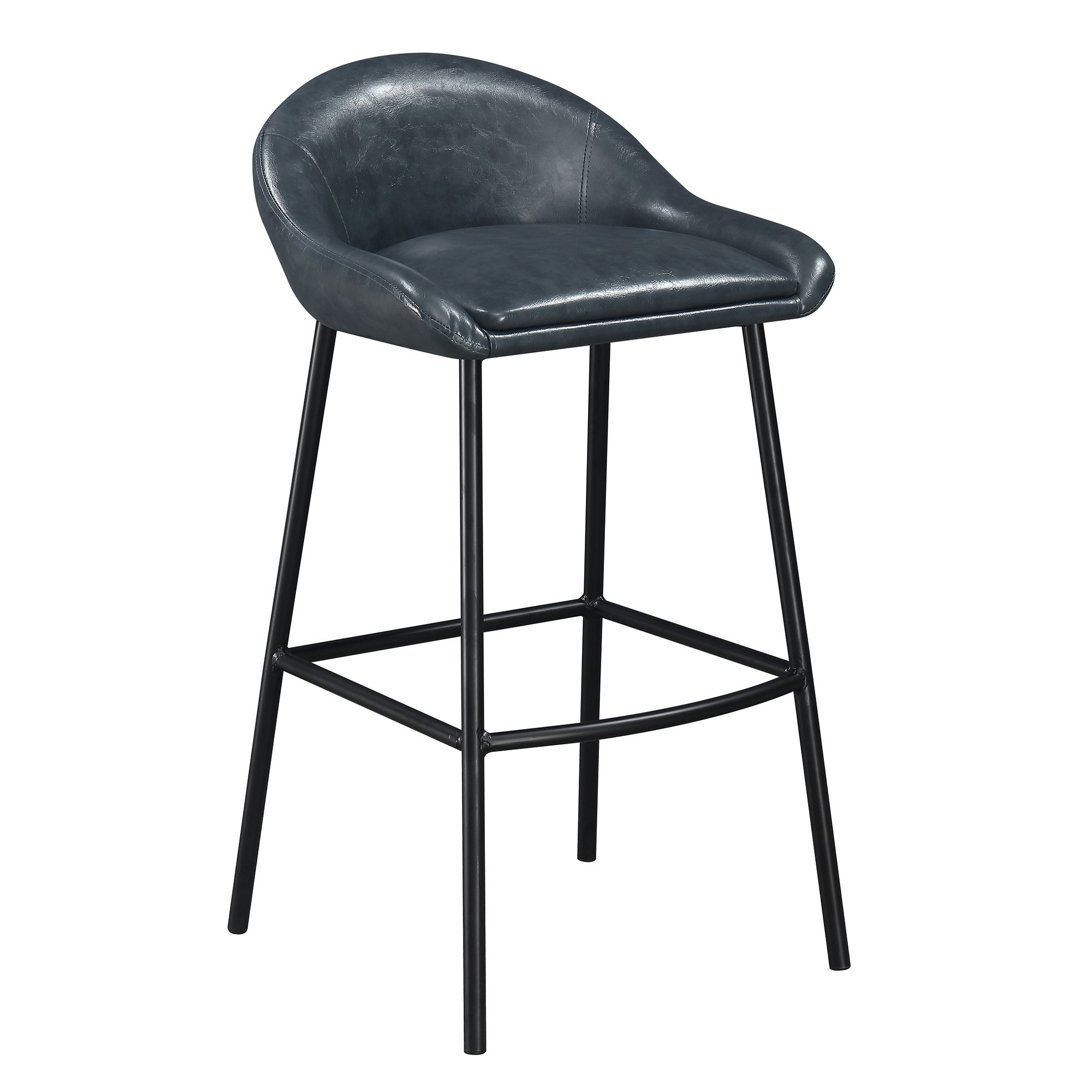 Navy Blue Upholstered Bar Stool - Braylon-3