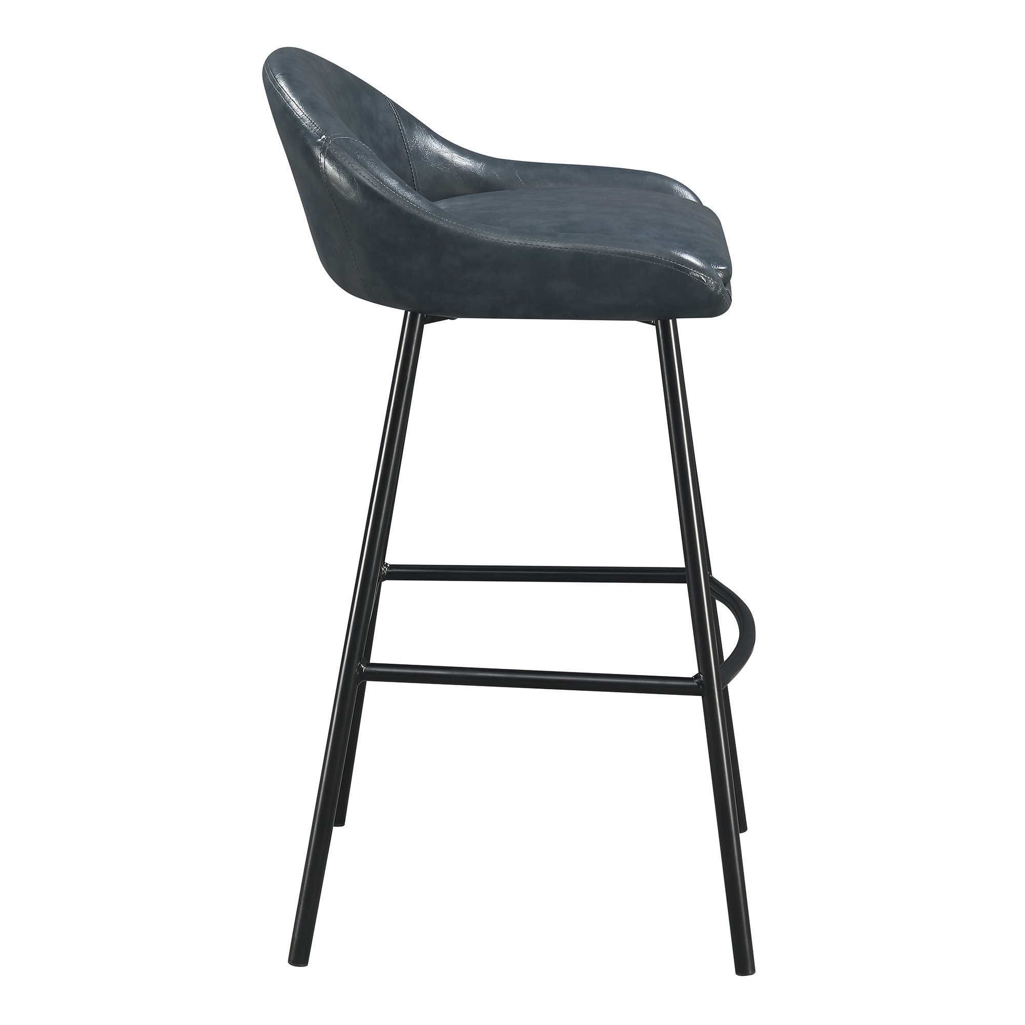 Navy Blue Upholstered Bar Stool - Braylon-7