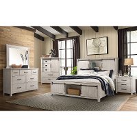 Farmhouse White 4 Piece Queen Bedroom Set - Scott