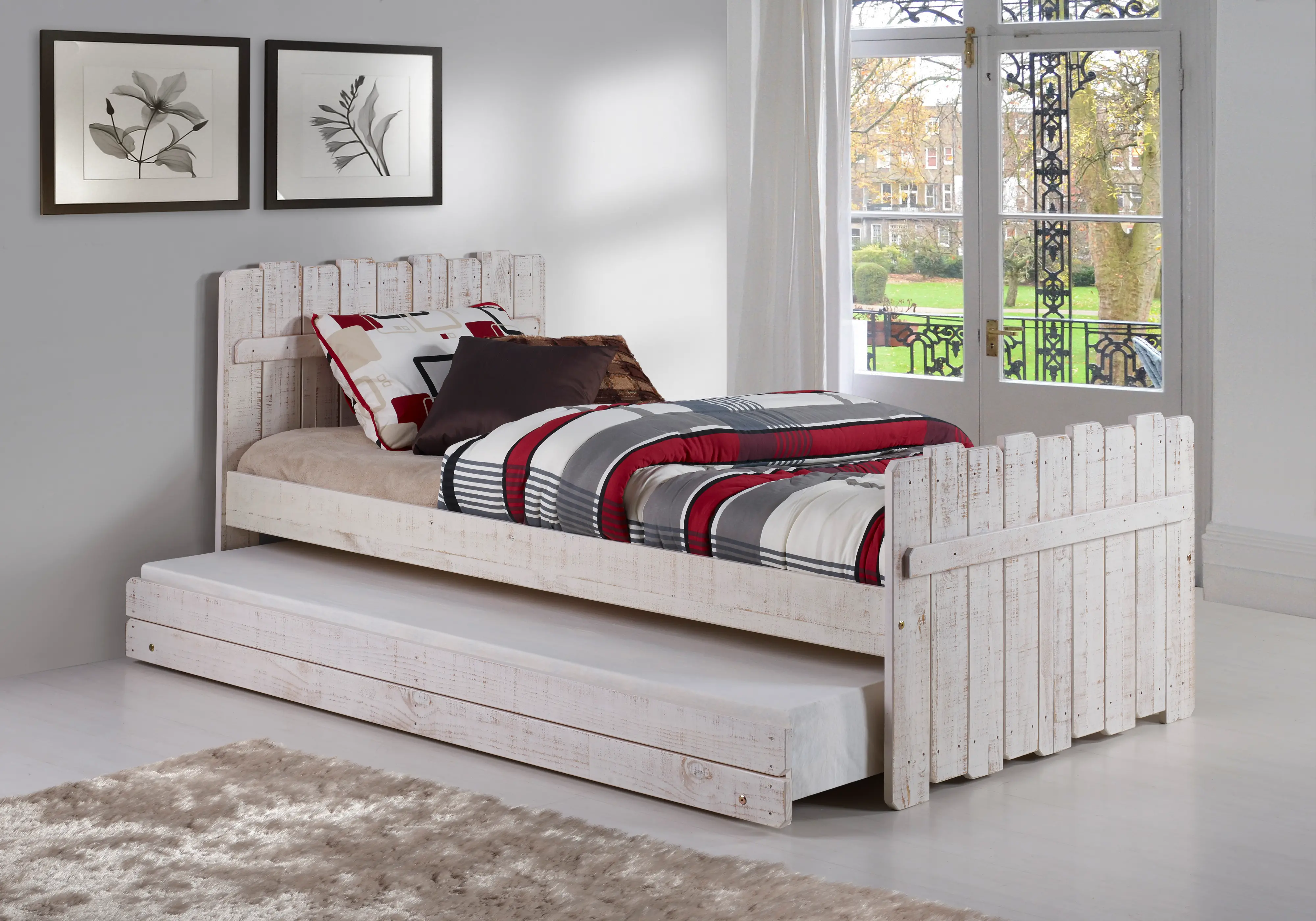 Rustic Sand Twin Trundle Bed - Treehouse-1