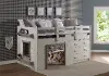 Sweet Dreams White and Gray Twin Low Loft Bed