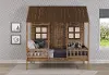 Rustic Driftwood Twin Low Loft Bed - Front Porch